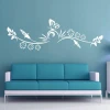 Delicate Japanese sticker featuring flowers and a butterfly, perfect for a modern pastel living room.
