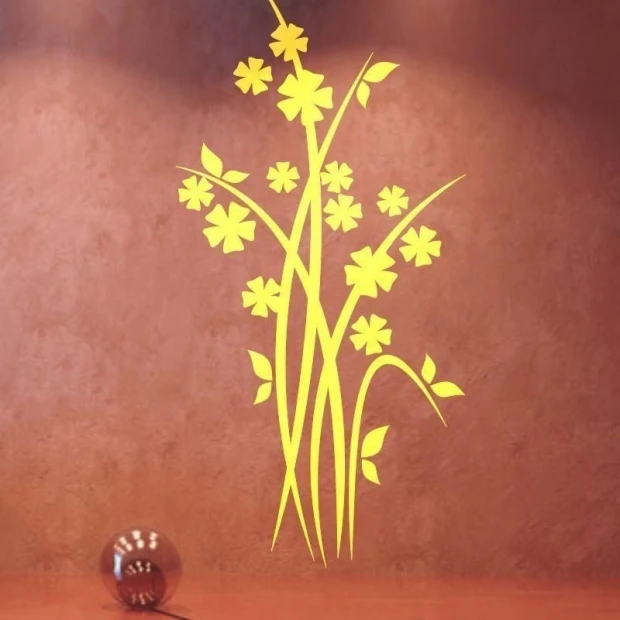 Japanese sticker 20 adds subtle floral charm to walls in modern interiors, bringing warmth.
