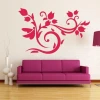 Floral sticker 1237 in vibrant shades of pink, perfect for a modern minimalist living room.