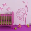 Pastel pink flower sticker 0986 brightens up a child\'s room, creating a joyful and creative atmosphere.