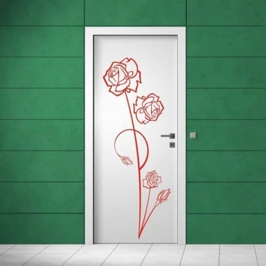 Stylish flower sticker 0987 with red roses, perfect for modern interiors, will brighten up any wall.