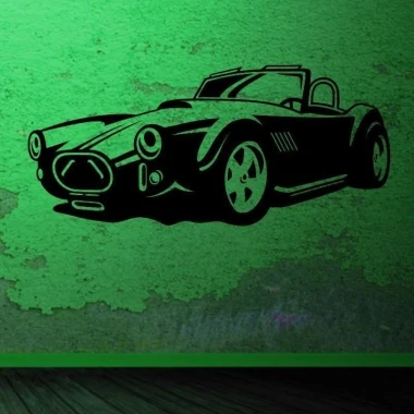 Stylish Cobra 04 vehicle sticker in minimalist style on a green wall, perfect for modern decor.