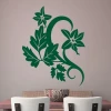 Stylish painting template featuring green flowers, perfect for refreshing a modern dining room interior.