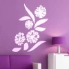 Floral painting template 0982, subtly enhancing a wall in a modern purple interior.
