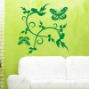 Butterfly painting template 1220 - Graphic design with butterflies and leaves in swirling lines.