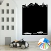 Chalk sticker for kids city 313 - Decor for a child\'s room. Light-colored walls, modern-style furniture.