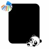Chalkboard sticker for kids featuring a panda design on a black rectangle with rounded corners.