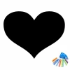 Chalk sticker for kids in heart shape 311 - Large black heart design with colorful chalks.