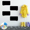Chalkboard sticker 346 - Hallway decor with a light wall, yellow coat, and rain boots by the hanger.