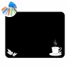Chalkboard sticker tea 318 - Graphic design. Black surface with a tea cup and leaves.