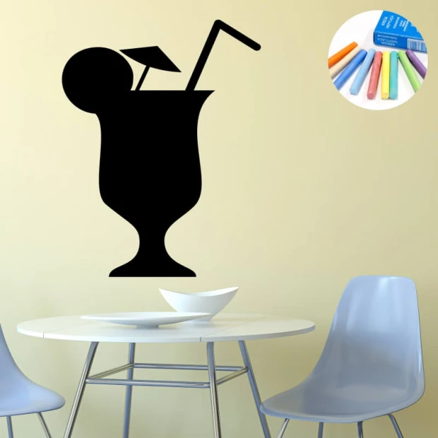 Chalk sticker cocktail 333 - Kitchen decor with light walls and simple minimalist furniture.
