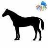 Chalk sticker of a horse 330 - Strong black silhouette with colorful chalks.