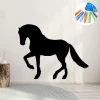 Chalk sticker horse 331 - Room decor with light walls, wooden floor, and minimalist furniture.