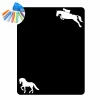 Chalk sticker horses 308 - Graphic design featuring white horse silhouettes in various poses on a black background.