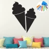 Chalk sticker ice cream 334 - Decor for a child\'s room. Light-colored walls, pillows in various patterns.