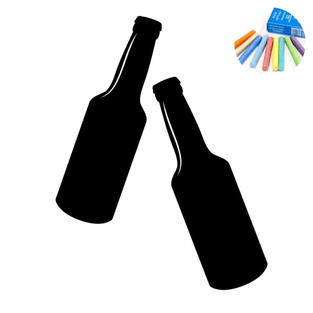 Chalk sticker drinks 336 - Graphic design with two black bottle outlines side by side on a white background.