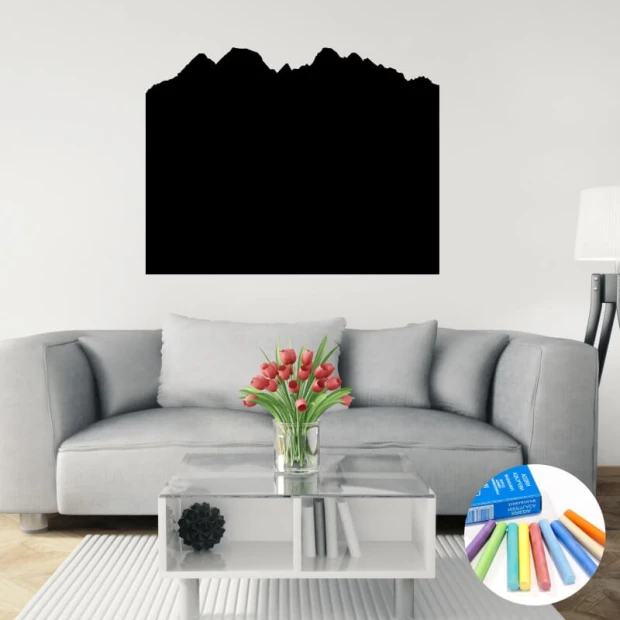 Chalk sticker Tatry 322 - Living room decor with gray walls and light furniture for a modern vibe.