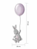 Wall stickers set animals 2464 - Graphic design. Gray rabbit holding a purple balloon.