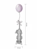 Wall stickers set animals 2464 - Graphic design featuring a gray cat holding a colored balloon.