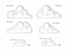 Wall stickers set animals 2464 - Graphic design. Clouds in various shapes and sizes, in shades of white.