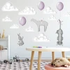 Animal wall stickers set 2464 - Decor for a children\'s room. Light-colored walls, stylish furniture.