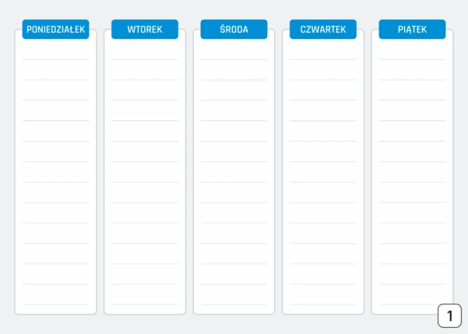 Weekly planner 400 dry-erase board - Graphic design with simple rectangles and days of the week at the top.