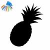 Chalk sticker pineapple 380 - Graphic design featuring a pineapple shape with distinct leaves on top.