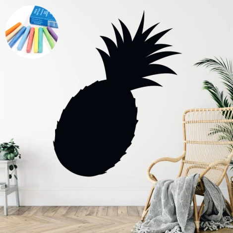 Chalk sticker pineapple 380 - Modern interior decor with light-colored walls and wooden flooring.