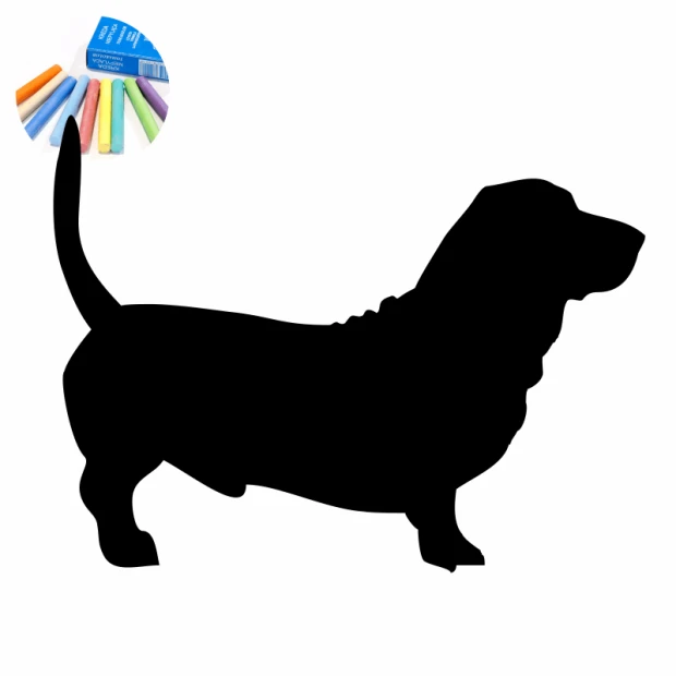 Chalk sticker dog 355 - Graphic design featuring the outline of a standing dog.