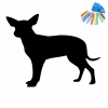 Chalk sticker dog 356 - Graphic design featuring a dog silhouette with clear outlines and colorful chalk in the corner.