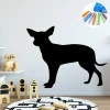 Chalkboard sticker dog 356 - Decor in a child\'s room. Light-colored walls and toys in various shapes.