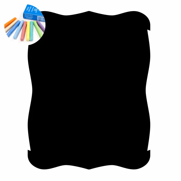 Chalkboard sticker decorative frame 359 - Rectangular design with rounded corners in black.