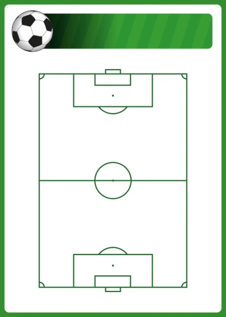 Dry-erase magnetic board football field 398 - Graphic design featuring a football field.