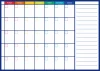 Magnetic dry-erase weekly planner in English, featuring a simple layout with colorful graphics.