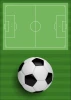Tactical dry-erase soccer board 391 - Graphic design with a green background, white field drawing, and soccer ball.