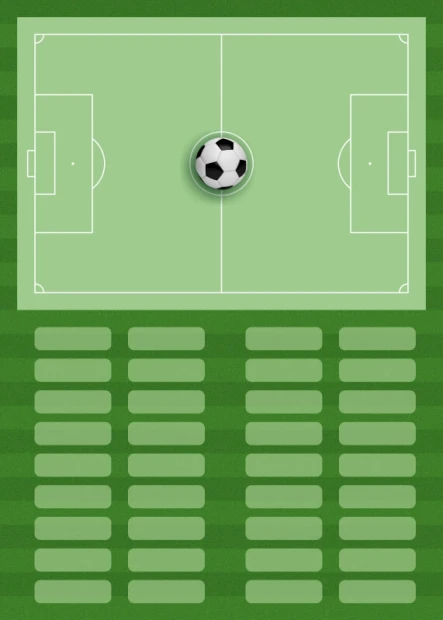 Tactical coach\'s whiteboard for soccer 393 - Graphic design with green background, field lines, and a soccer ball.