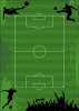 Tactical football board 395 dry-erase - Graphic design with a green field layout and player silhouettes.