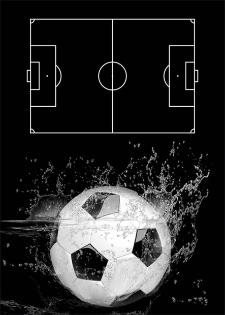 Tactical dry-erase football coach board 396 - Graphic design featuring a football field.