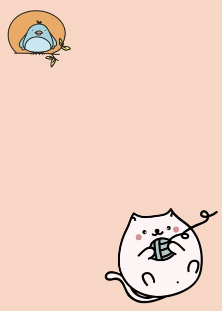 Magnetic whiteboard with a cat and bird design on a light background. Perfect for notes and reminders.