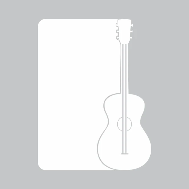 Whiteboard guitar 301 - Graphic design featuring a guitar silhouette on a white background.