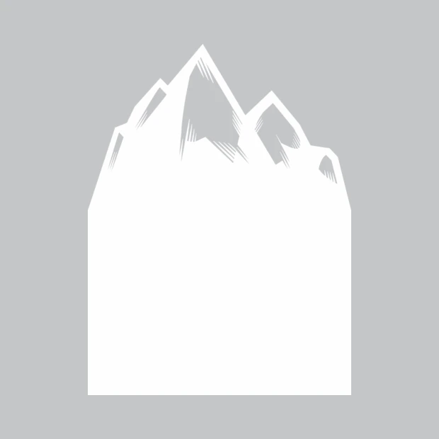 White dry-erase board featuring a mountain design with sharp peaks.