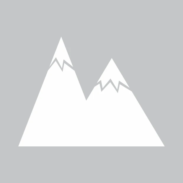 Dry-erase board featuring a graphic design of two mountain peaks on a white background with simple lines and a minimalist style.
