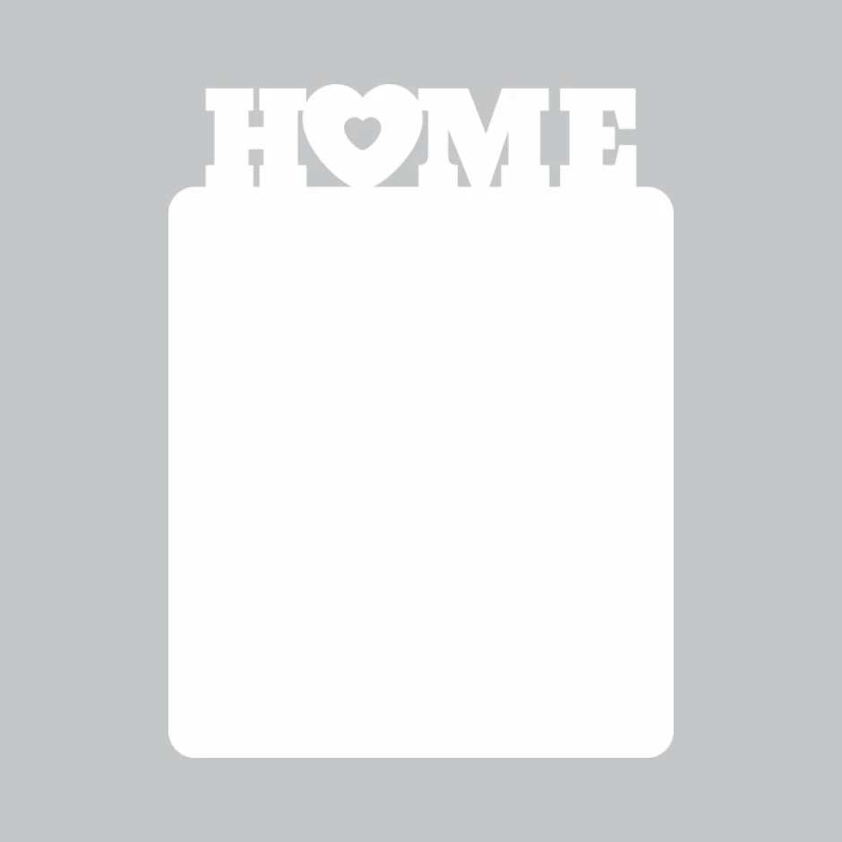 Home dry-erase board 238 - Rectangular design with HOME text and heart at the top.