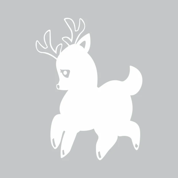 Deer-shaped whiteboard 269 - Features clear antlers and a rounded body design.