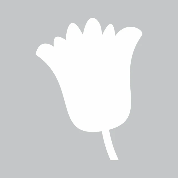 Flower-shaped dry-erase board 218 - Graphic design with delicate petals and stem.