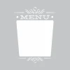 Menu dry-erase board 254 - Graphic design. Simple shape with rounded edges and decorative elements.