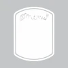 Oval dry-erase menu board 277 with graphic design, featuring the word "menu" and a leaf motif.