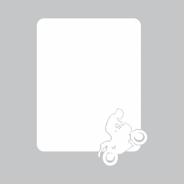 Motocross dry-erase board 296 - Rectangular shape with a graphic of a motorcyclist in motion.