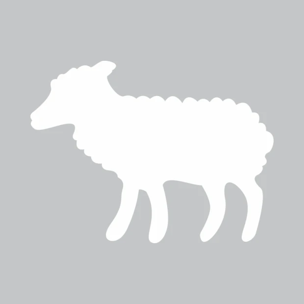 Sheep-shaped whiteboard 225 - Features rounded contours and simple details in a playful design.