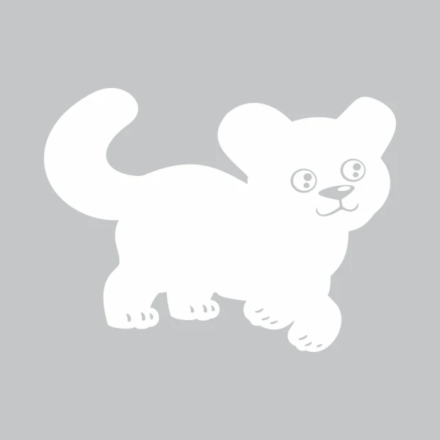 Panther dry-erase board 270 - Graphic design resembling a cat with rounded edges.